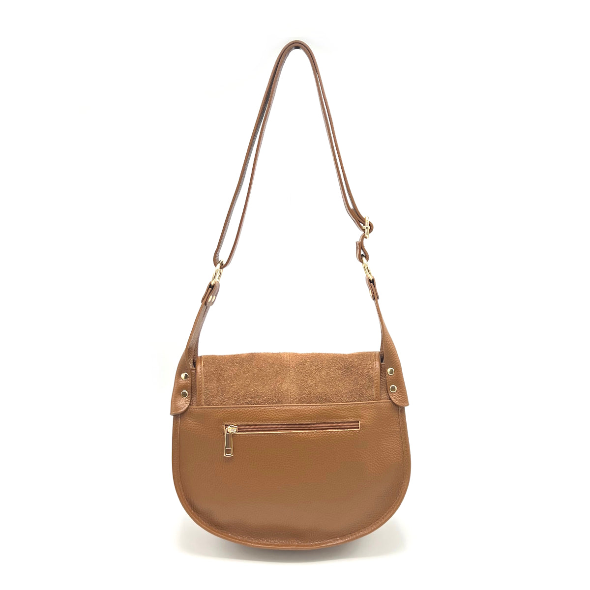 Suede leather saddle bag, Made in Italy, art. 112642