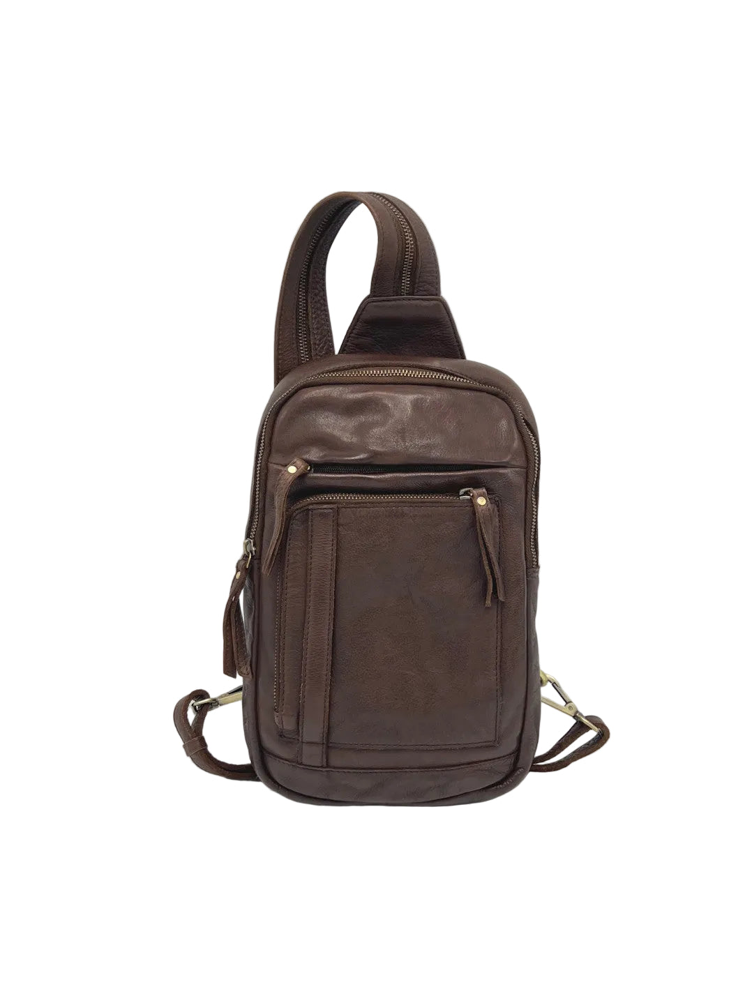 Men's Genuine Leather Convertible Backpack Crossbody Bag, art. 2020
