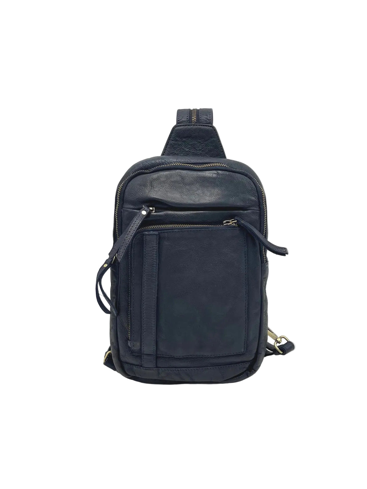 Men's Genuine Leather Convertible Backpack Crossbody Bag, art. 2020