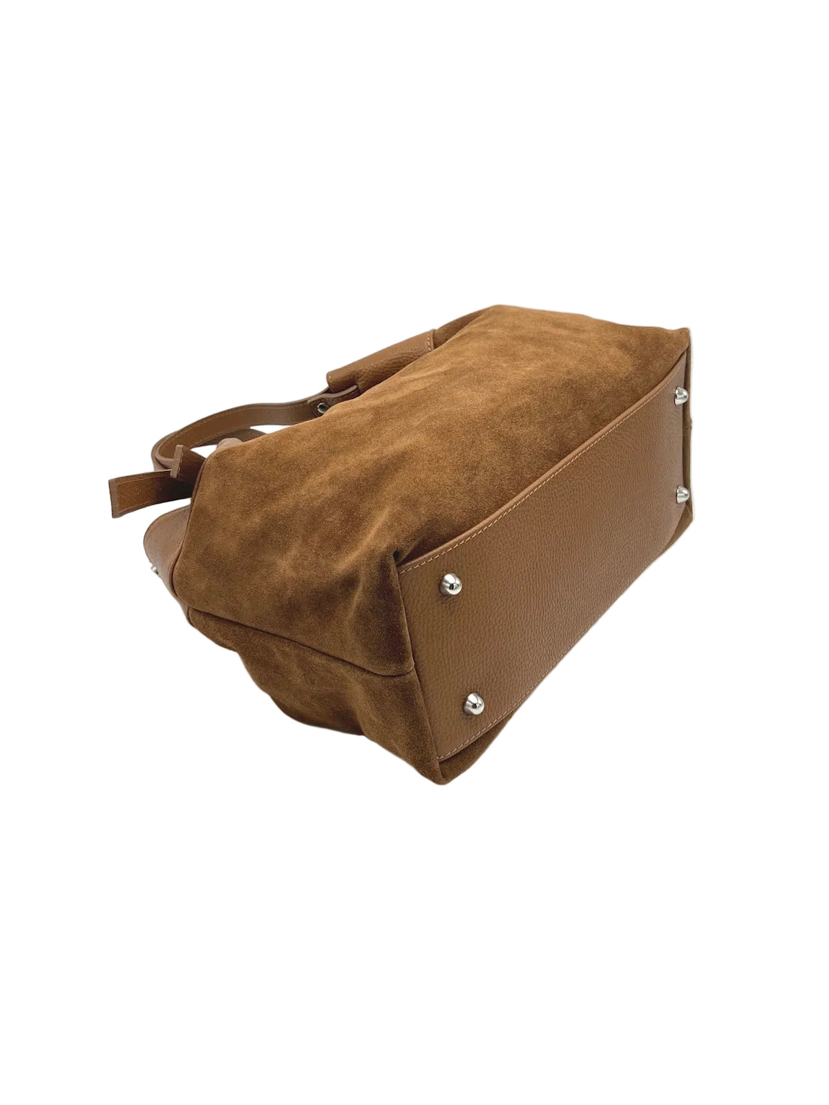 Suede and Genuine Leather Shoulder Bag, Made in Italy, art. 112765