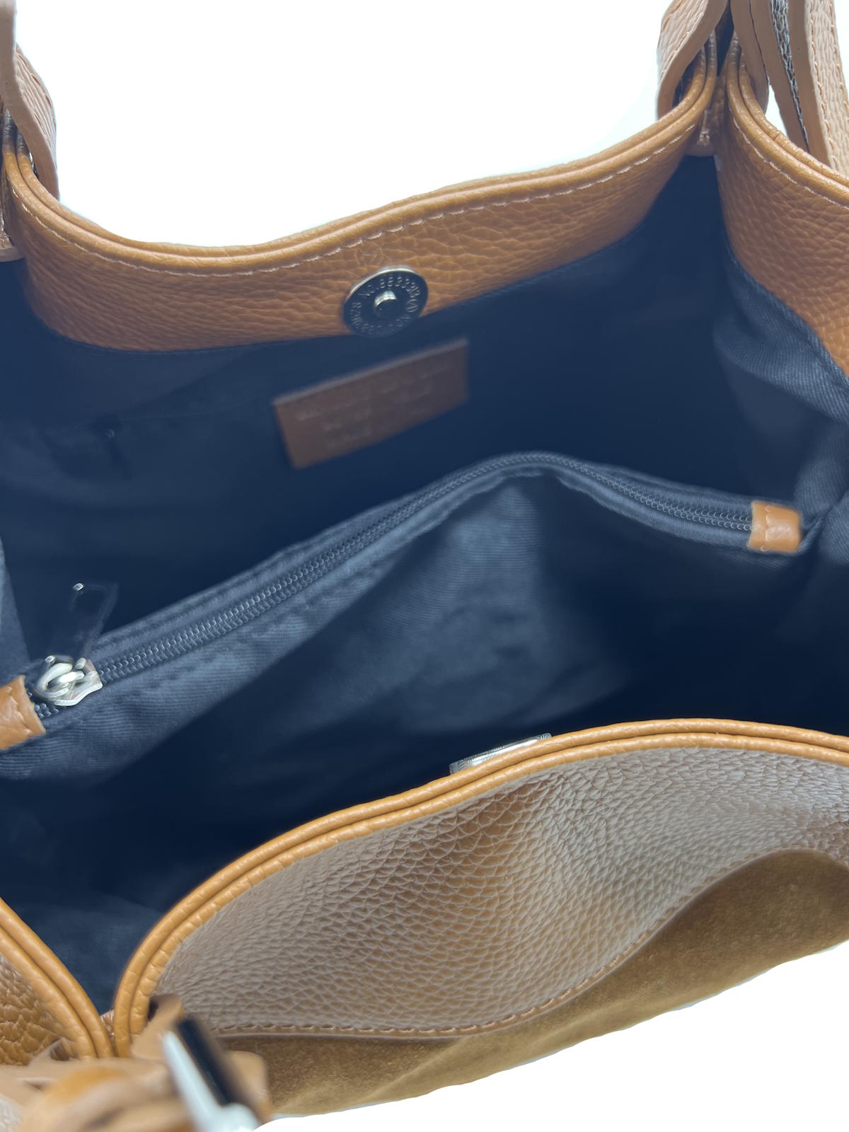 Suede and Genuine Leather Shoulder Bag, Made in Italy, art. 112765