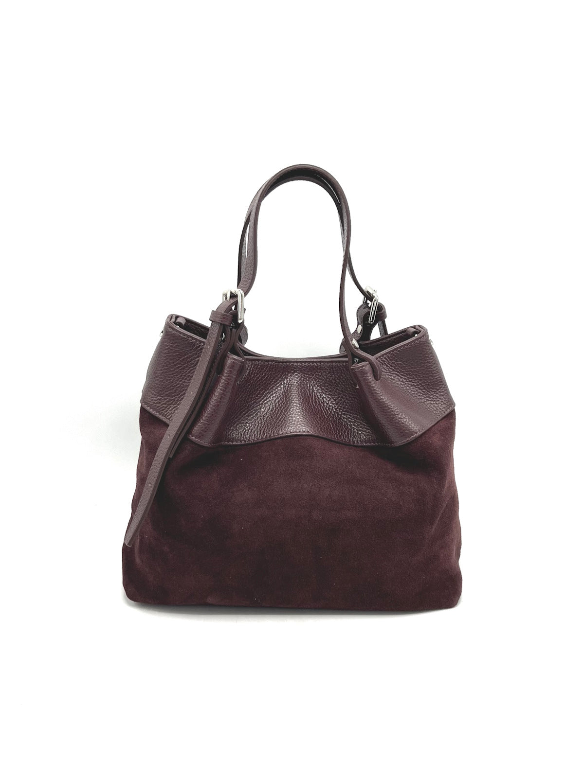 Suede and Genuine Leather Shoulder Bag, Made in Italy, art. 112765