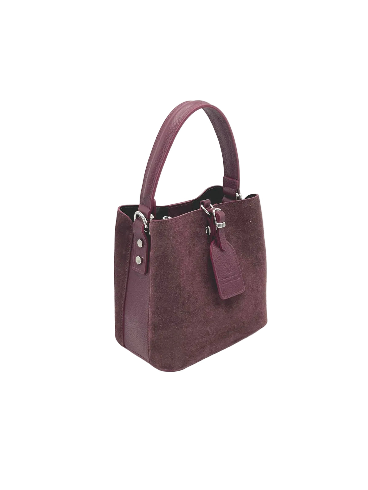 Suede Top Handle Bucket Tote, Made in Italy, art. 112771