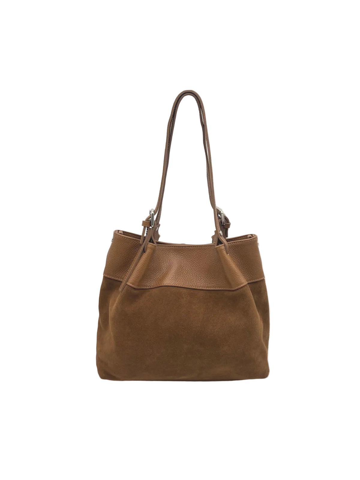 Suede and Genuine Leather Shoulder Bag, Made in Italy, art. 112765