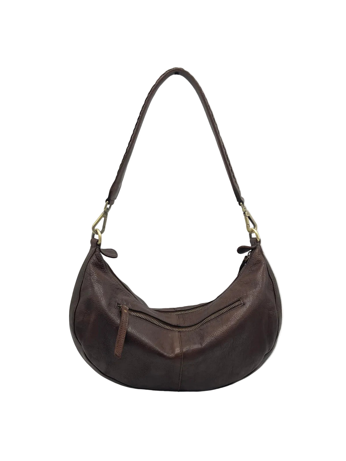 Genuine Leather Crescent Hobo Bag, art. 2048