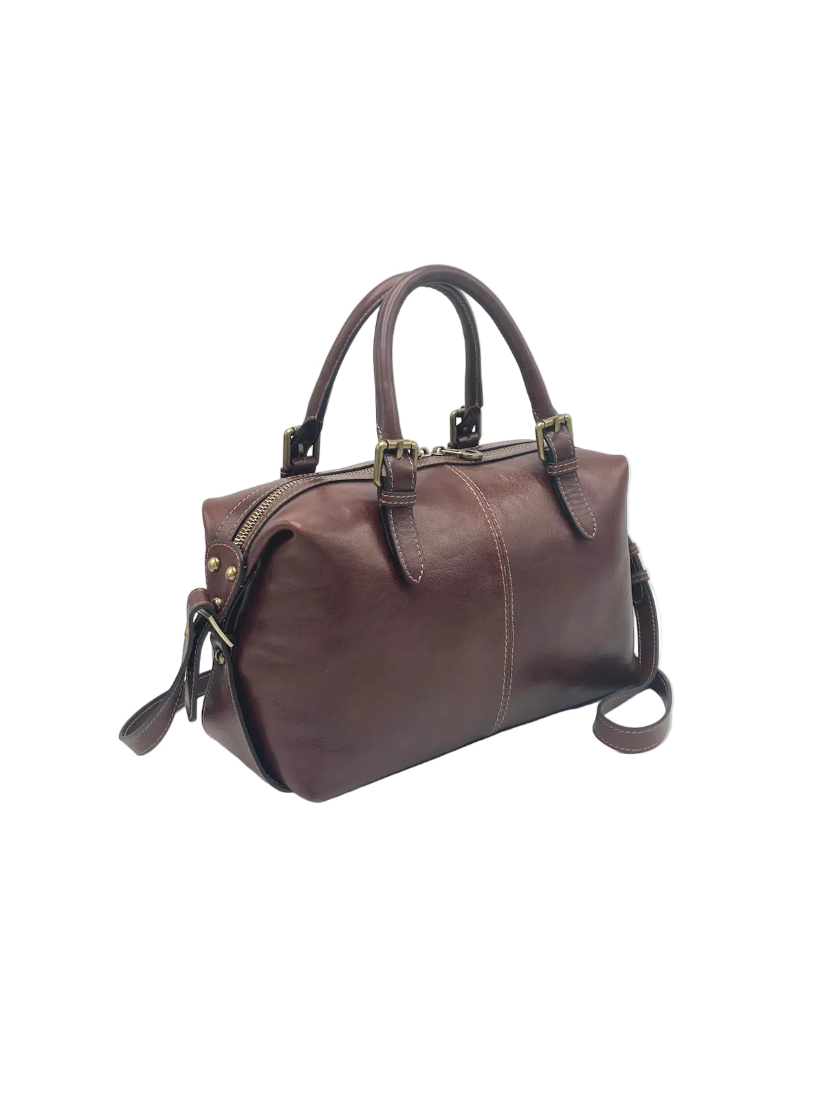 Genuine Leather Boston Satchel Bag for Women, Made in Italy, art. 112773