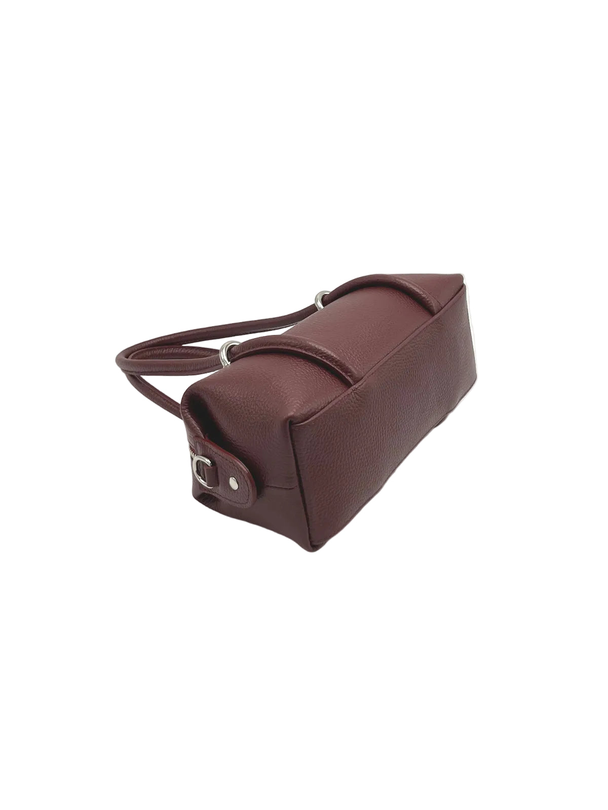 Small Genuine Leather Boston Bag with Detachable Shoulder Strap, Made in Italy, Art. 112774