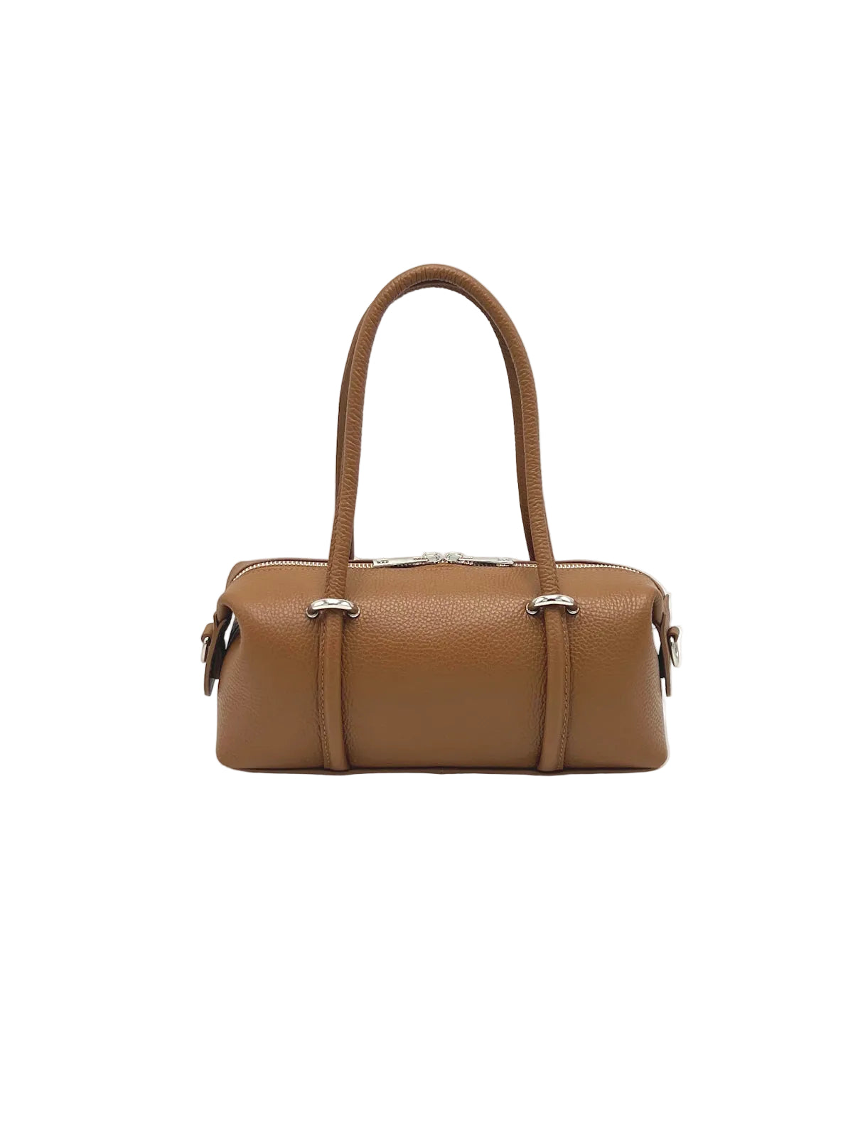 Small Genuine Leather Boston Bag with Detachable Shoulder Strap, Made in Italy, Art. 112774