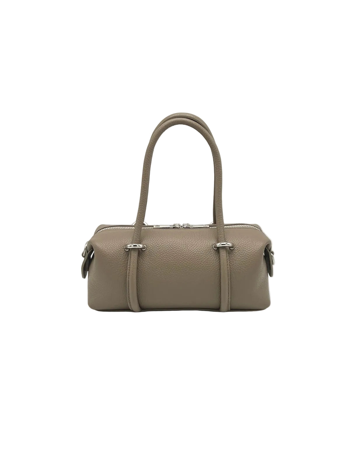 Small Genuine Leather Boston Bag with Detachable Shoulder Strap, Made in Italy, Art. 112774