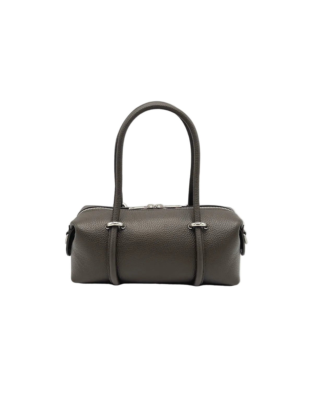Small Genuine Leather Boston Bag with Detachable Shoulder Strap, Made in Italy, Art. 112774