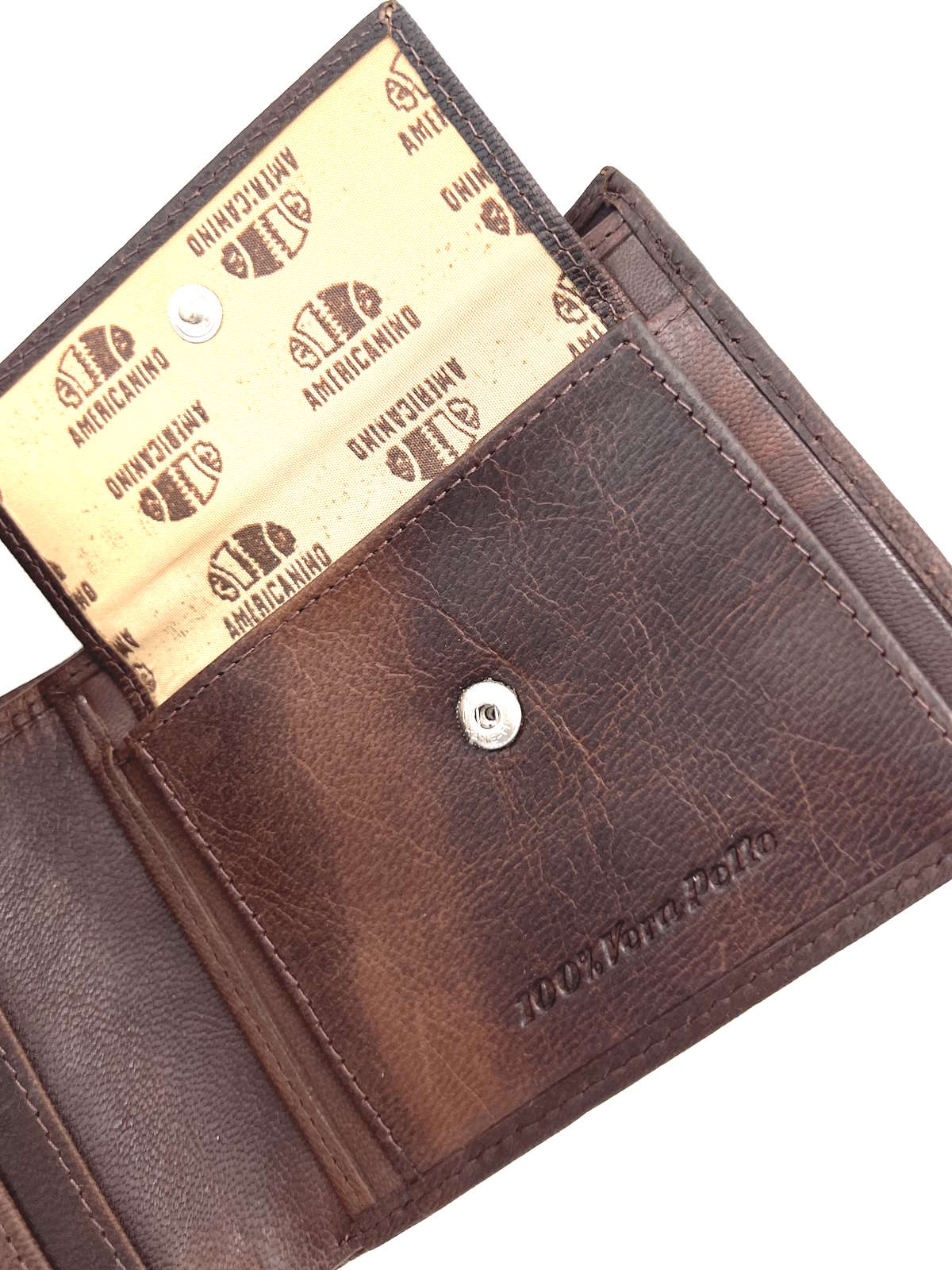 Embossed Genuine Leather Bifold Wallet with Coin Pocket, Brand Americanino, Art. PDK514-1