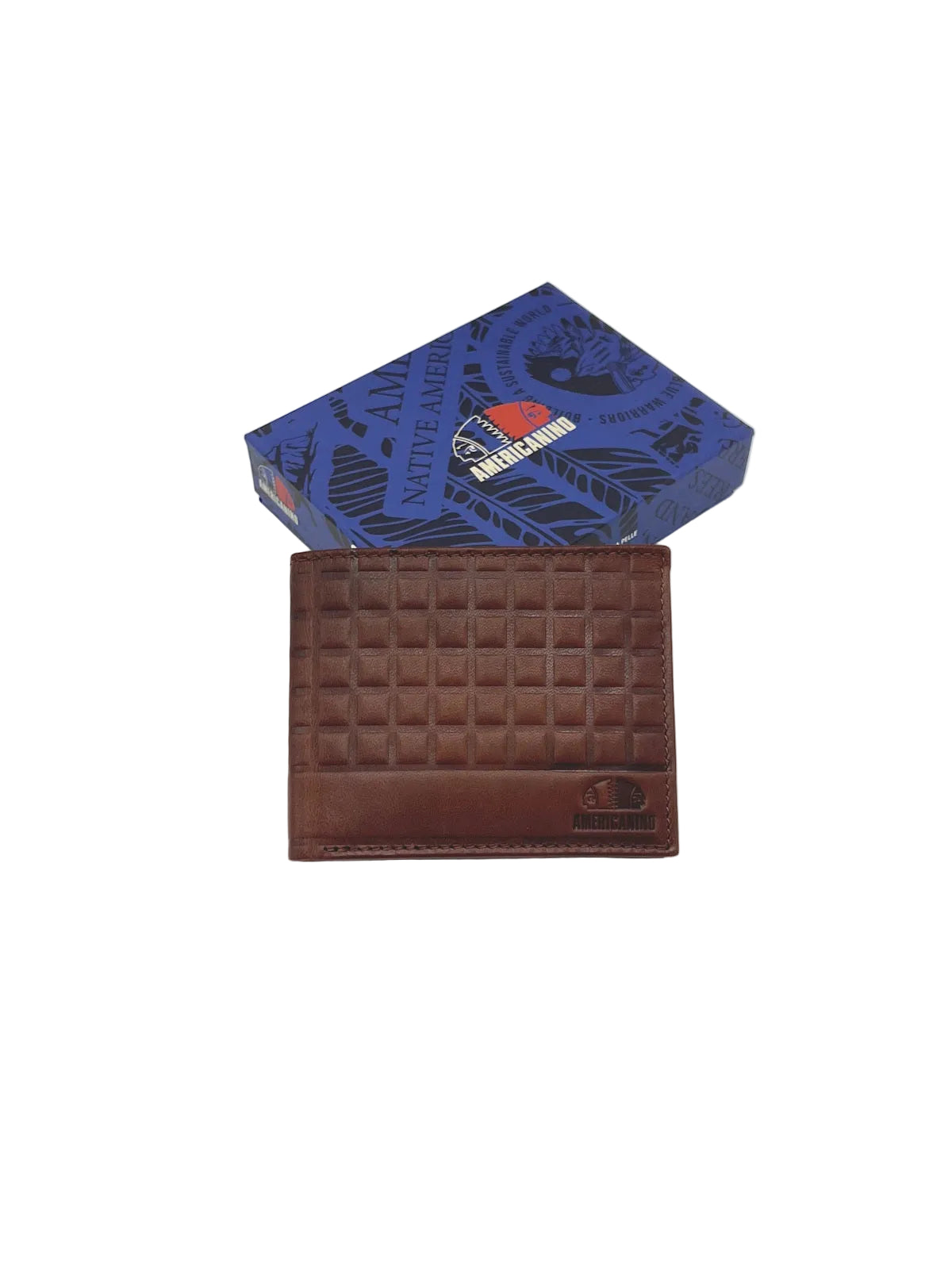 Small Embossed Vintage Genuine Leather Bifold Wallet , Brand Americanino, Art. PDK514-9