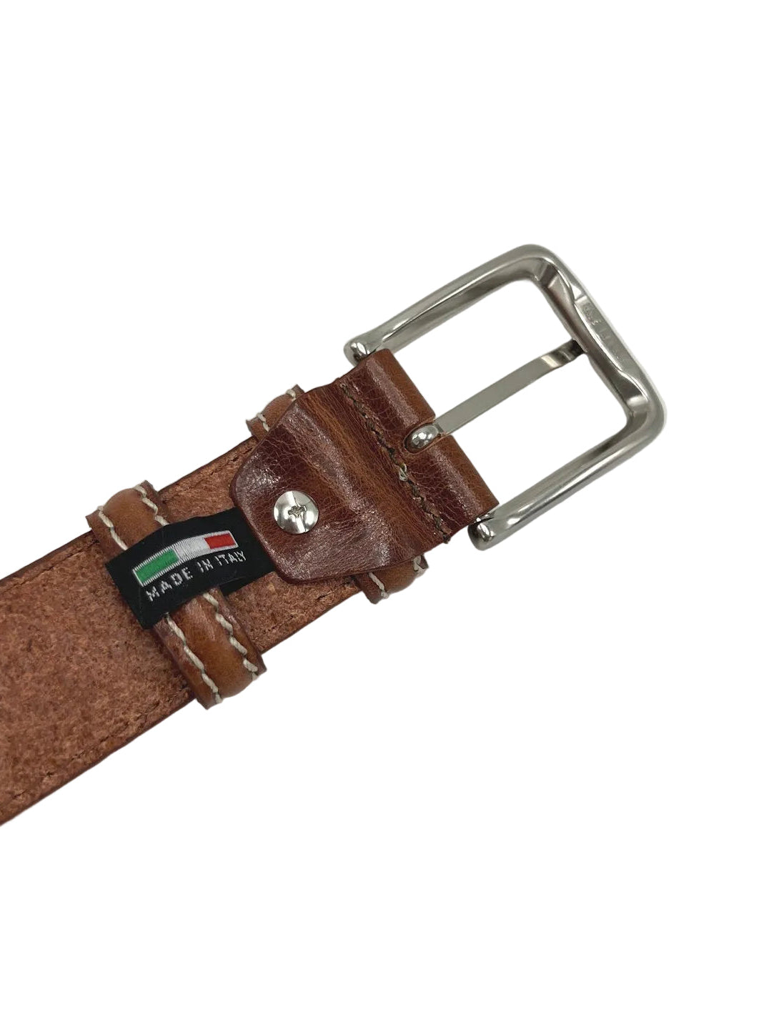 Classic Genuine Leather 35mm Men's Belt with Thick Contrast Stitching, Made in Italy, art. 3000.35.391