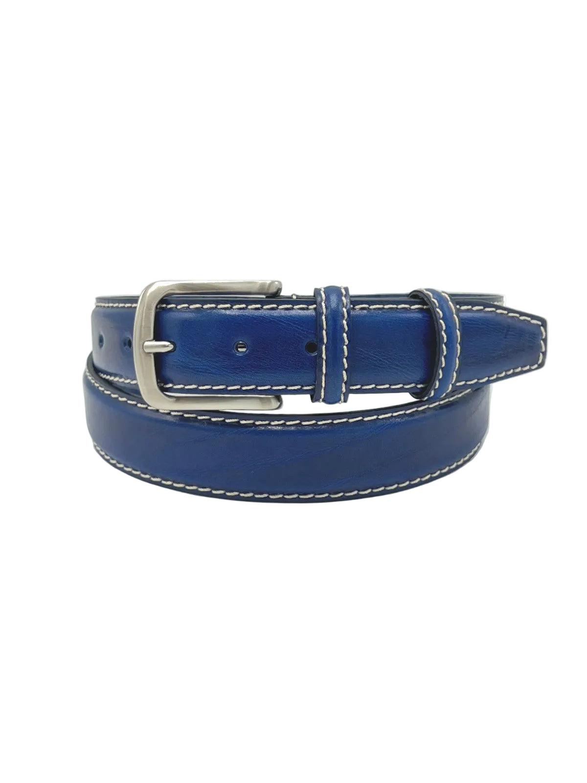 Classic Genuine Leather 35mm Men's Belt with Thick Contrast Stitching, Made in Italy, art. 3000.35.391