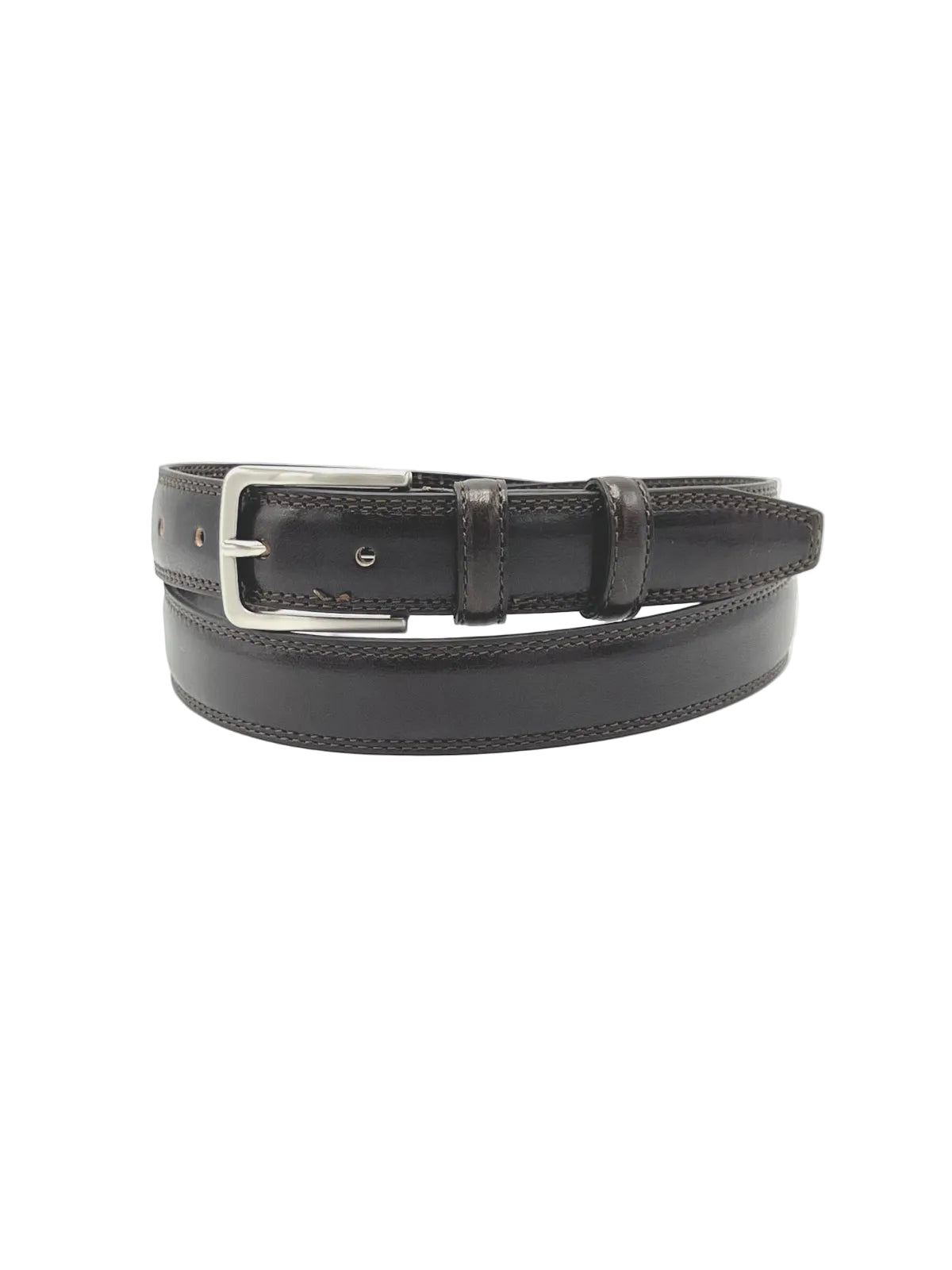 Classic Genuine Leather 28mm Men's Belt with Double-Row Stitching, Made in Italy, art. 030/3.391
