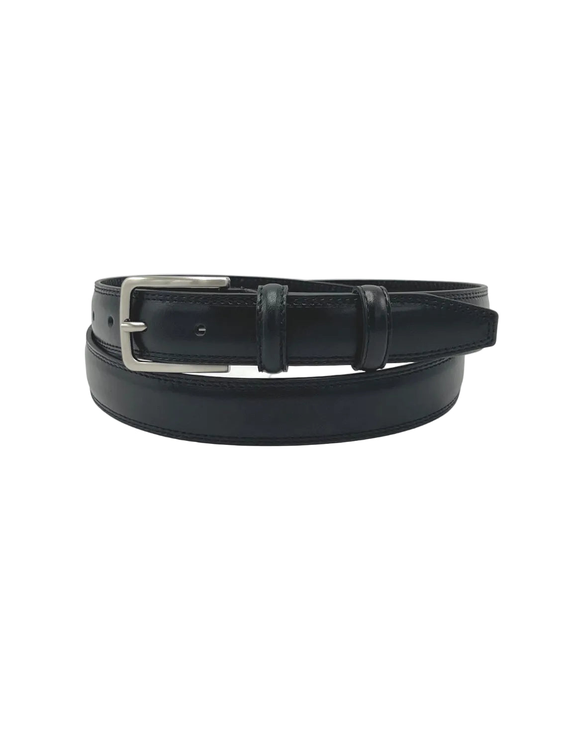 Classic Genuine Leather 28mm Men's Belt with Double-Row Stitching, Made in Italy, art. 030/3.391