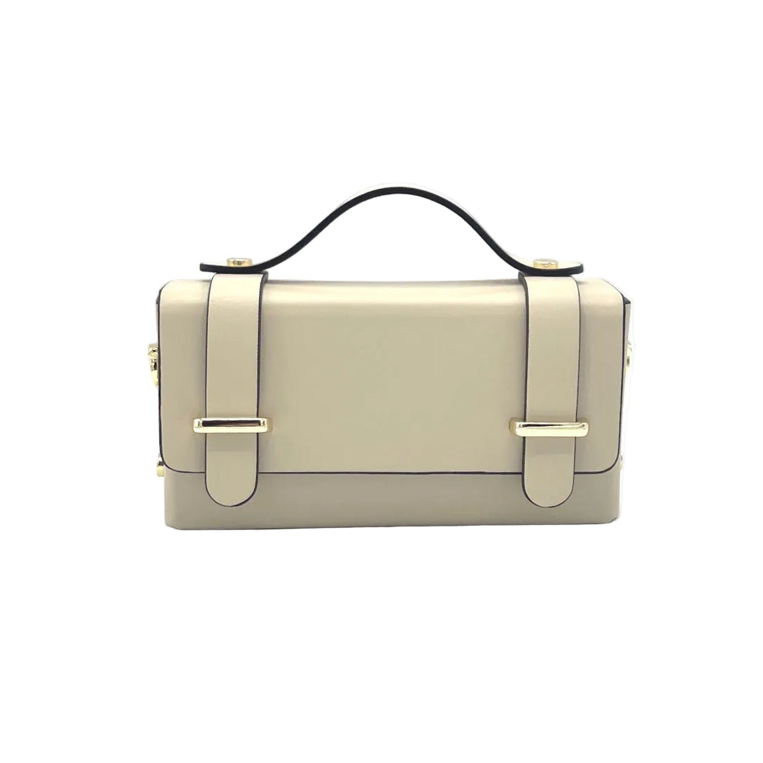 Genuine leather mini clutch bag with chain, Made in Italy, art. 112591New