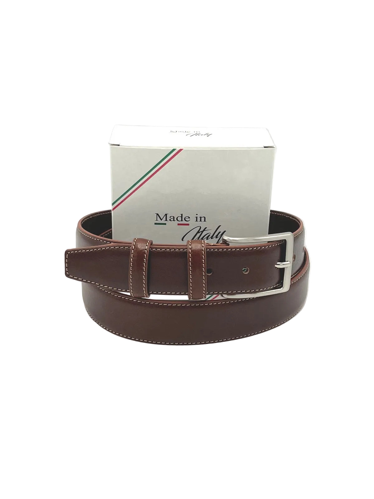 Classic Genuine Leather 35mm Men's Belt with Single-Row Stitching, Made in Italy, art. 035/1.391