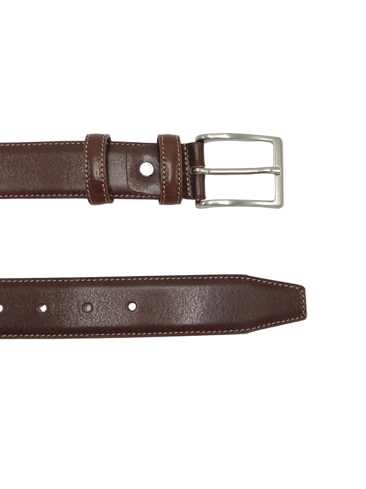 Classic Genuine Leather 35mm Men's Belt with Single-Row Stitching, Made in Italy, art. 035/1.391