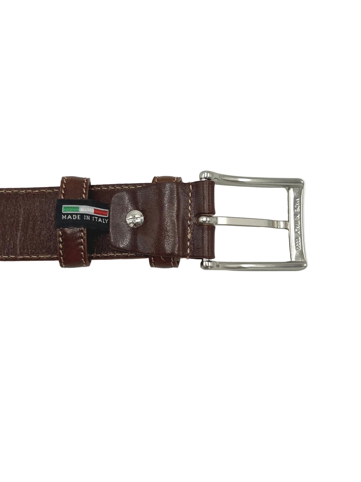 Classic Genuine Leather 35mm Men's Belt with Single-Row Stitching, Made in Italy, art. 035/1.391