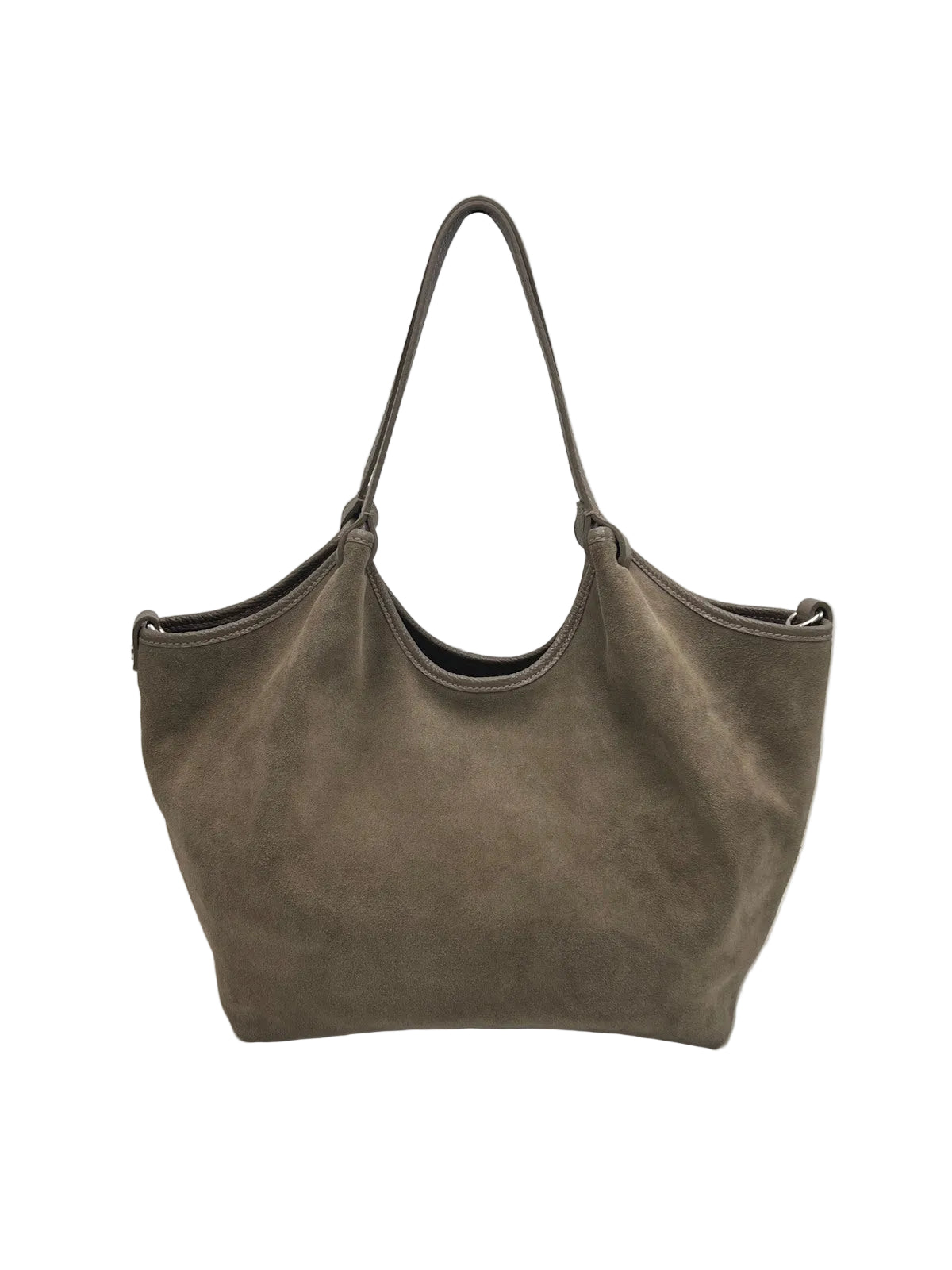 Genuine Leather & Suede Tote Bag with Crossbody Strap, Made in Italy, art. 112777