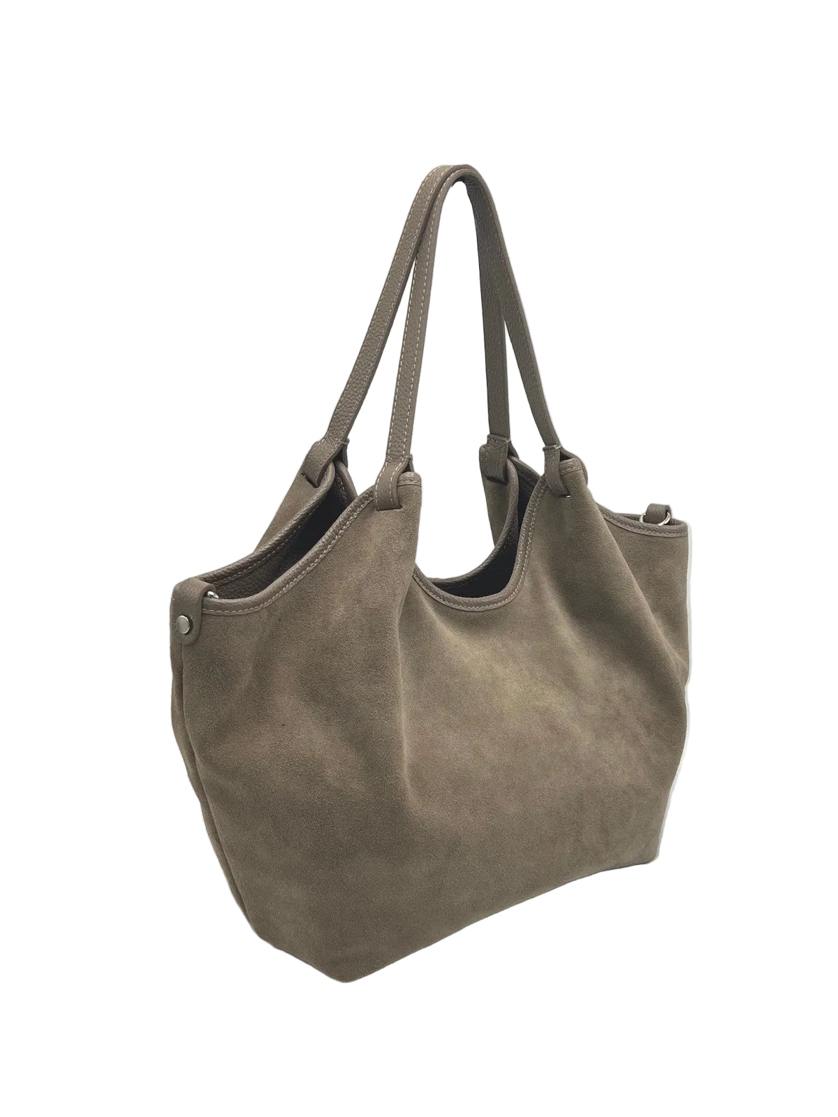 Genuine Leather & Suede Tote Bag with Crossbody Strap, Made in Italy, art. 112777