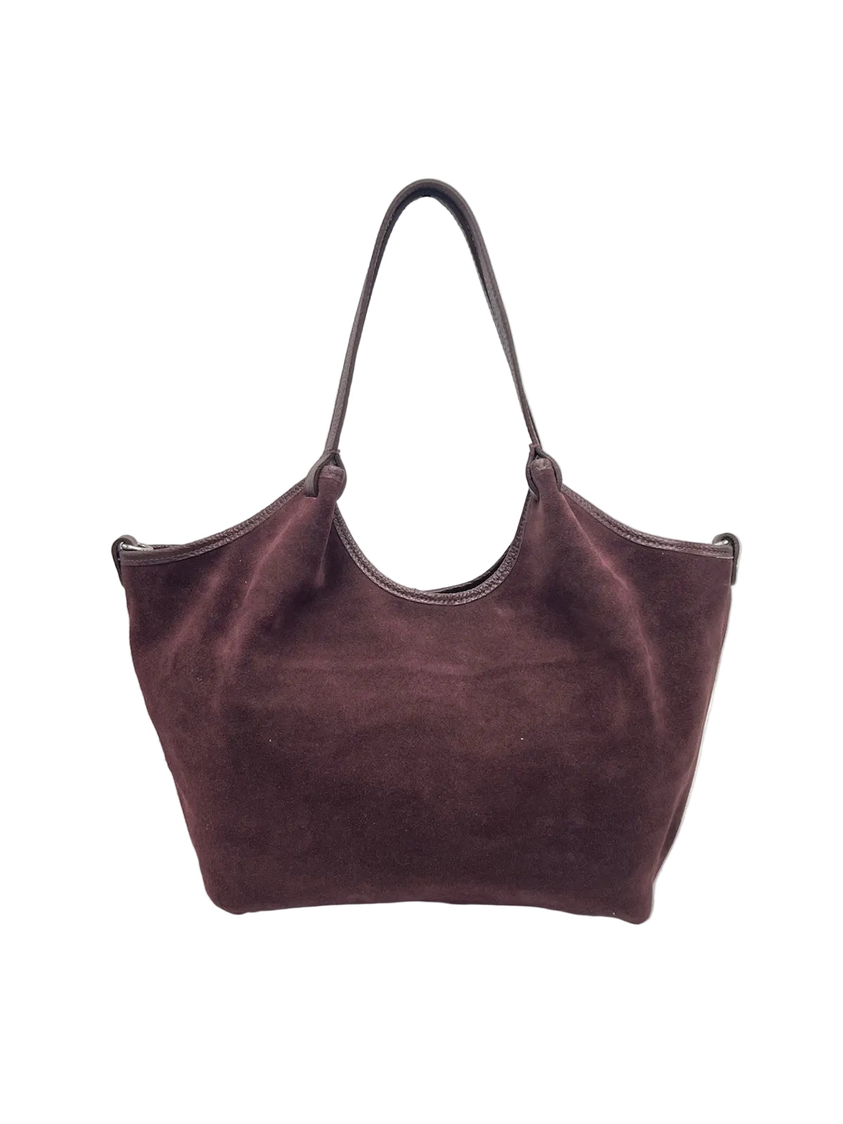 Genuine Leather & Suede Tote Bag with Crossbody Strap, Made in Italy, art. 112777