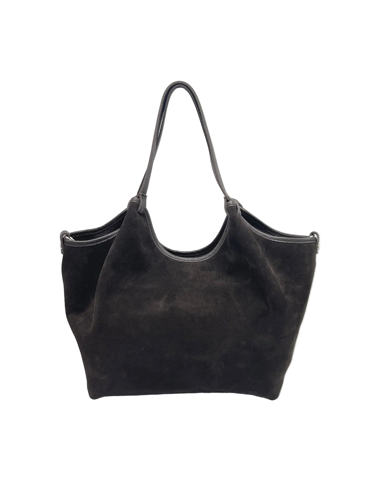 Genuine Leather & Suede Tote Bag with Crossbody Strap, Made in Italy, art. 112777