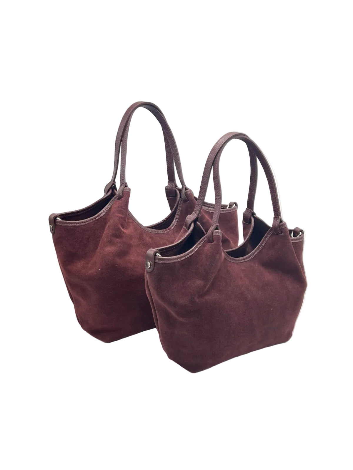 Genuine Leather & Suede Tote Bag with Crossbody Strap, Made in Italy, art. 112777