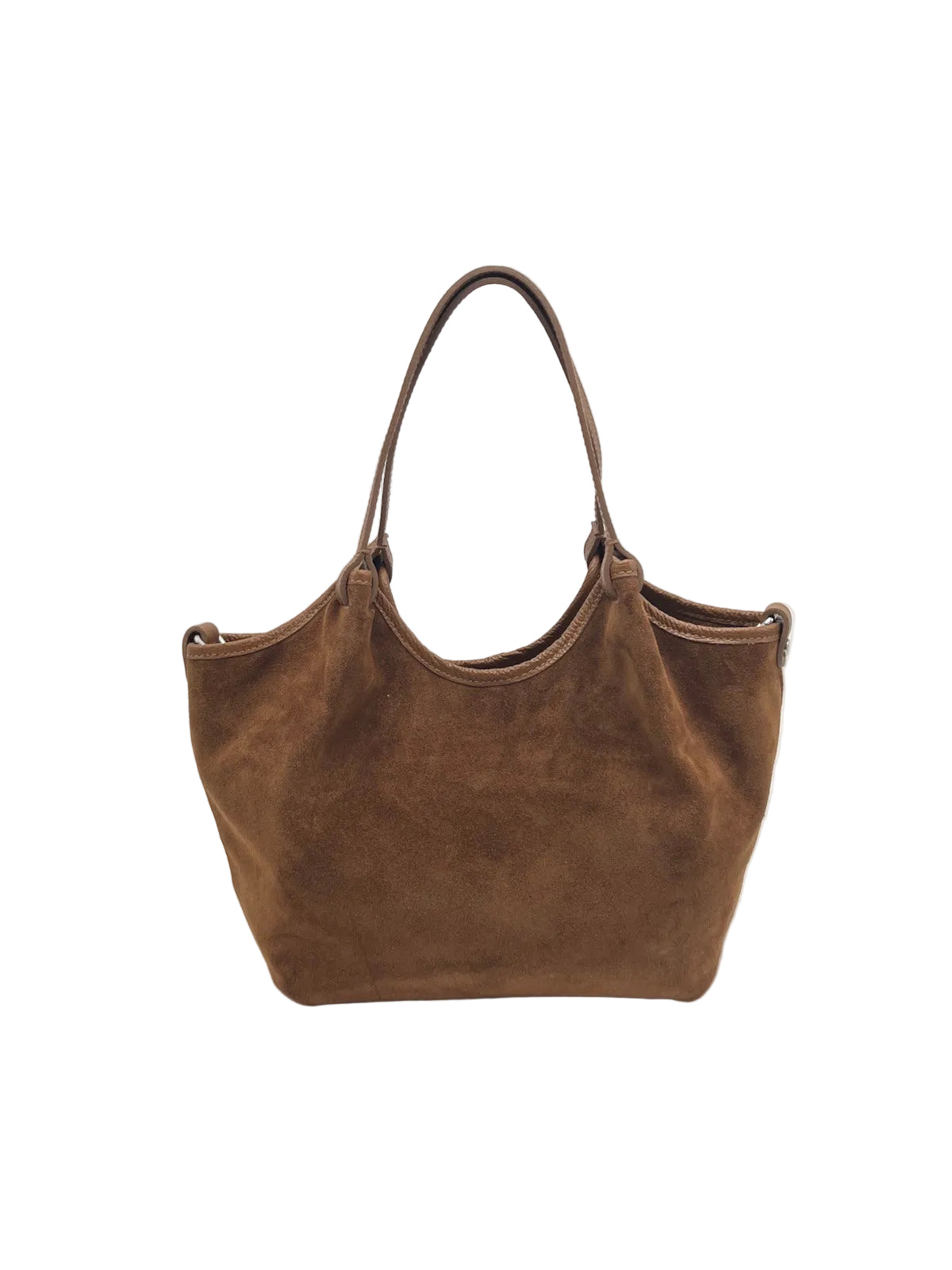 Genuine Leather & Suede Tote Bag with Crossbody Strap, Made in Italy, art. 112776