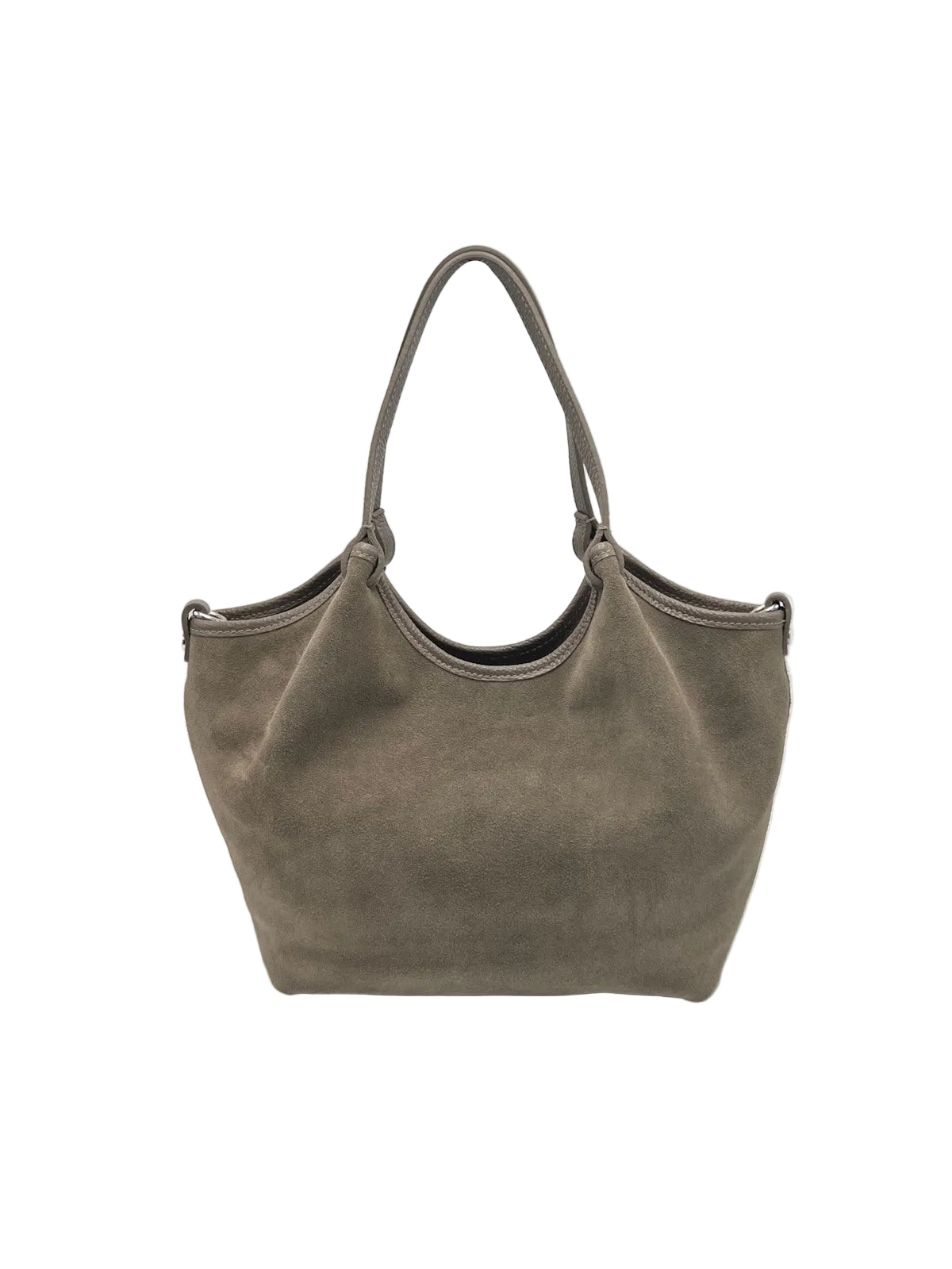 Genuine Leather & Suede Tote Bag with Crossbody Strap, Made in Italy, art. 112776