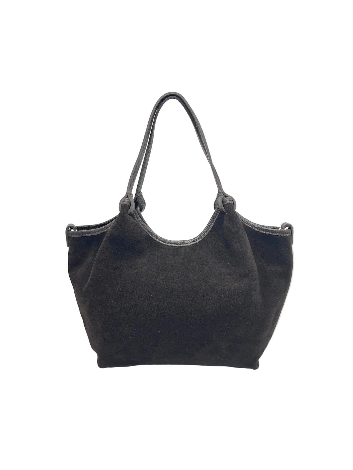 Genuine Leather & Suede Tote Bag with Crossbody Strap, Made in Italy, art. 112776