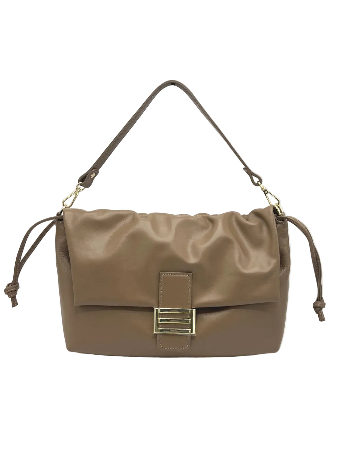 Genuine Leather Shoulder Bag with 2 straps, Made in Italy, art. 112779