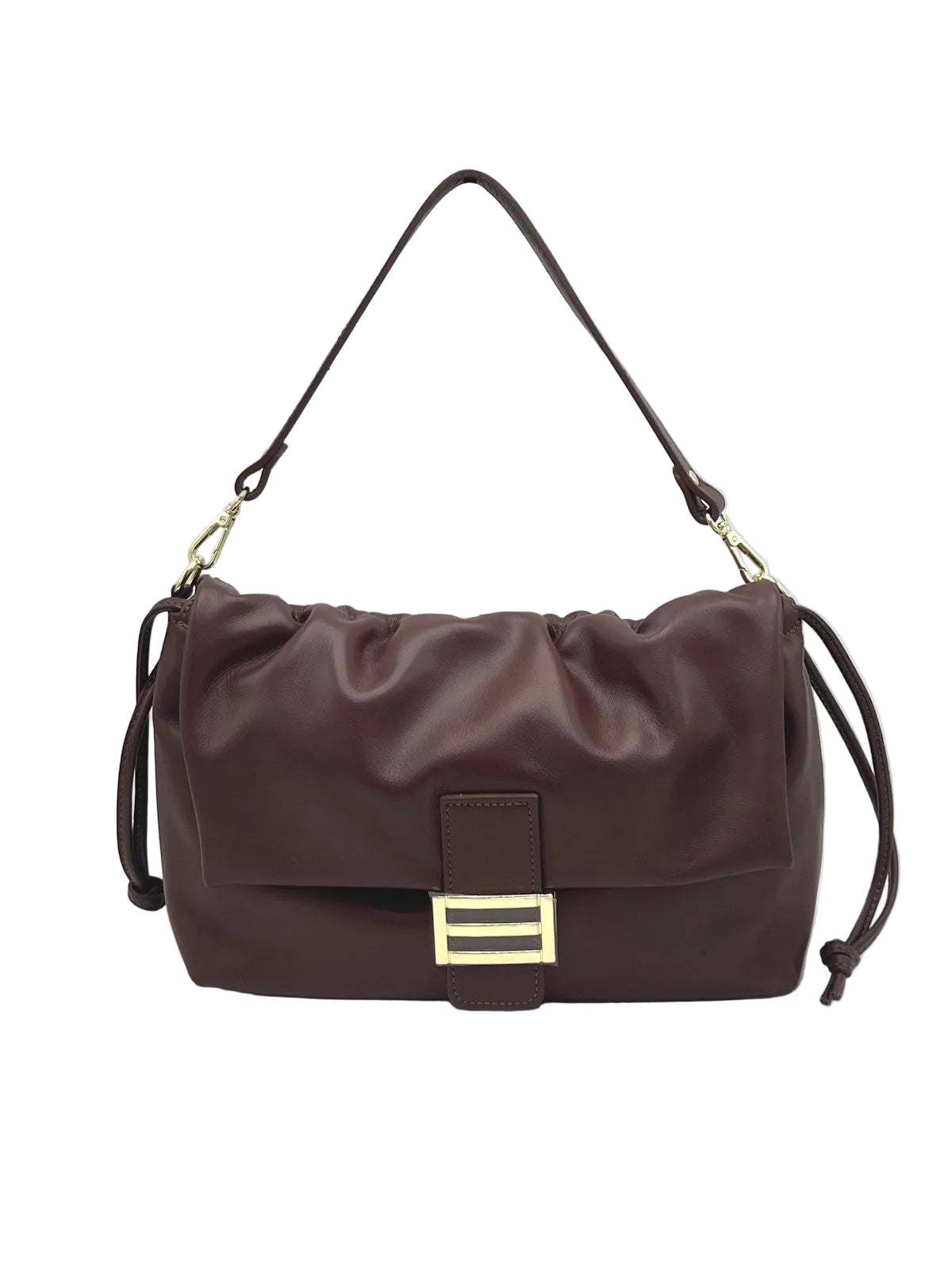Genuine Leather Shoulder Bag with 2 straps, Made in Italy, art. 112779