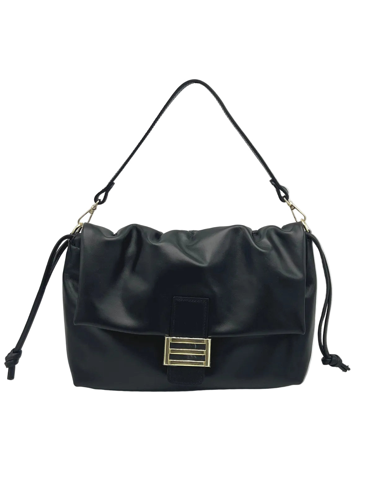 Genuine Leather Shoulder Bag with 2 straps, Made in Italy, art. 112779