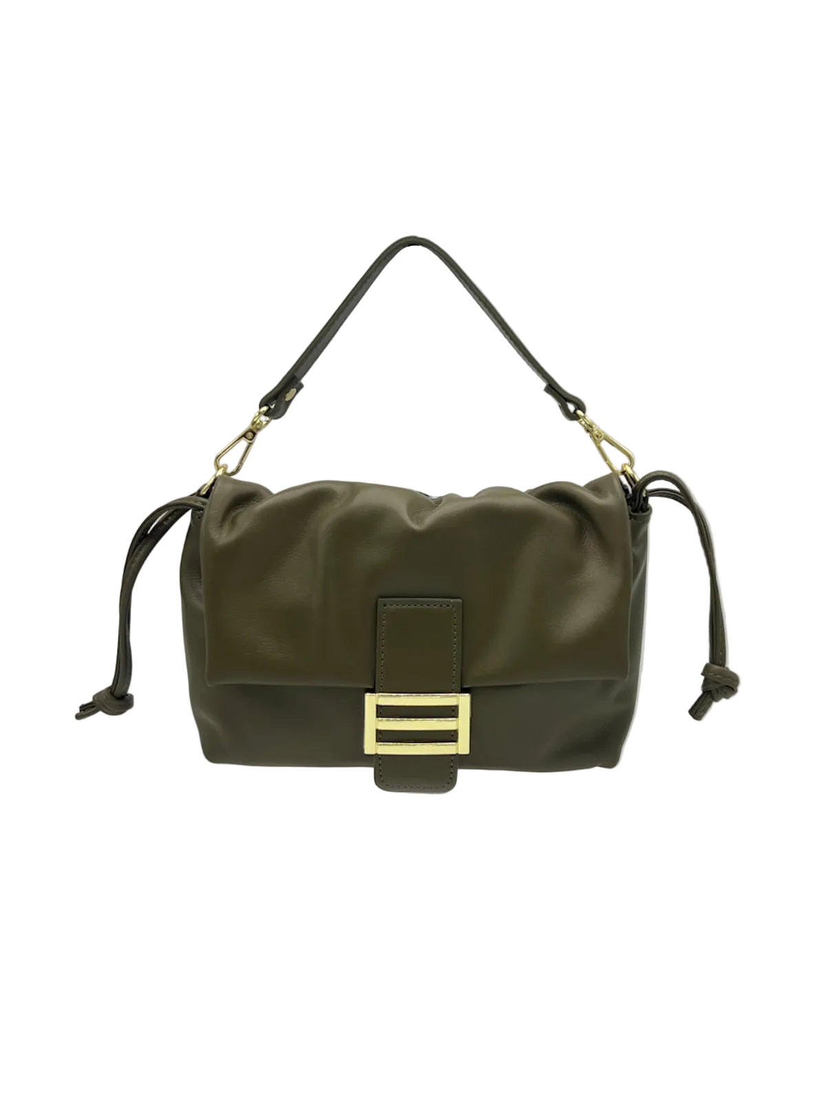 Genuine Leather Shoulder Bag with 2 straps, Made in Italy, art. 112778