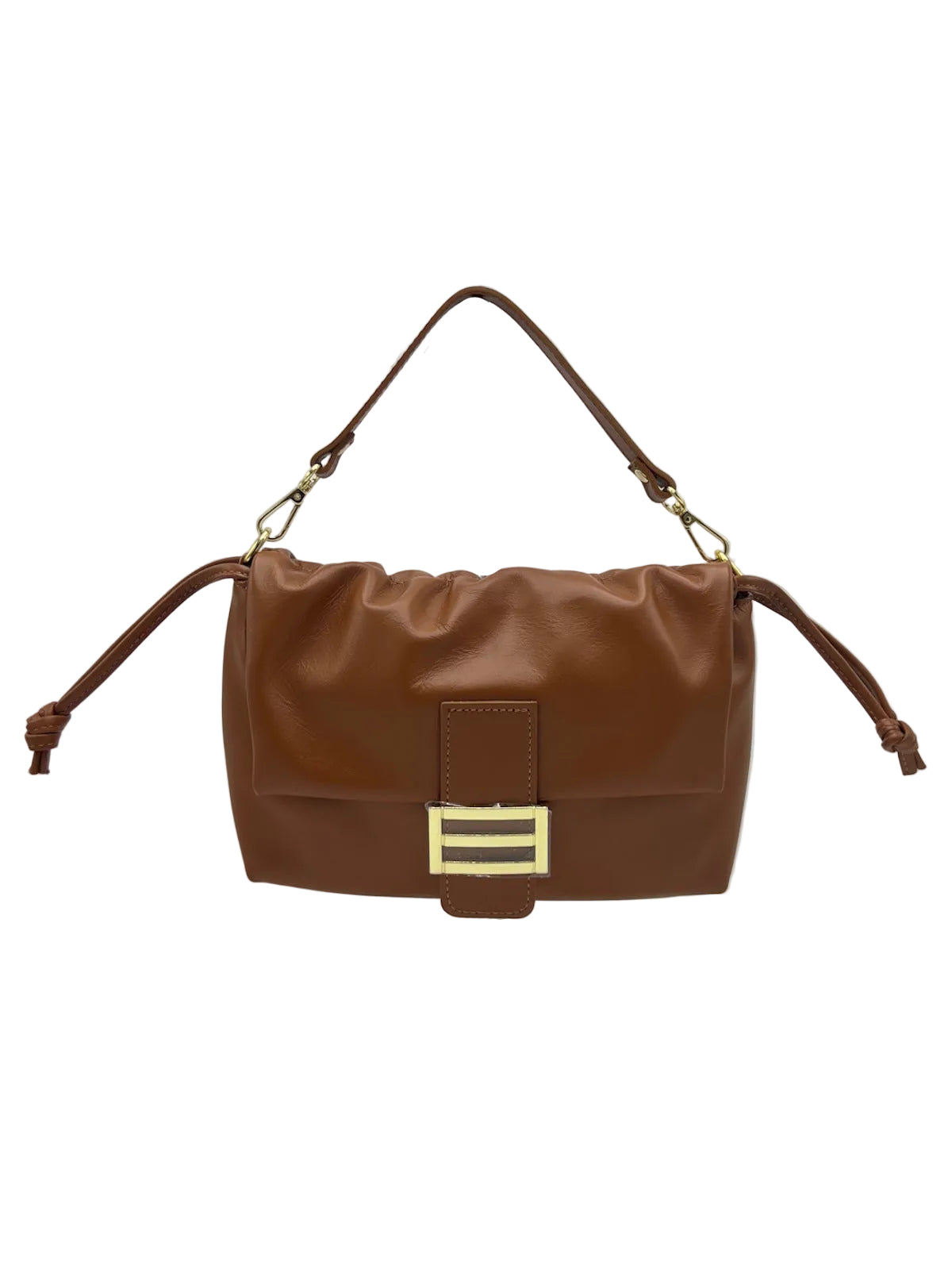 Genuine Leather Shoulder Bag with 2 straps, Made in Italy, art. 112778