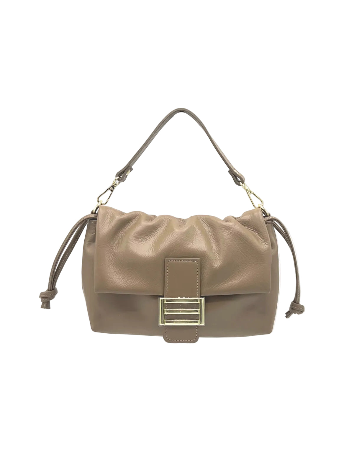 Genuine Leather Shoulder Bag with 2 straps, Made in Italy, art. 112778