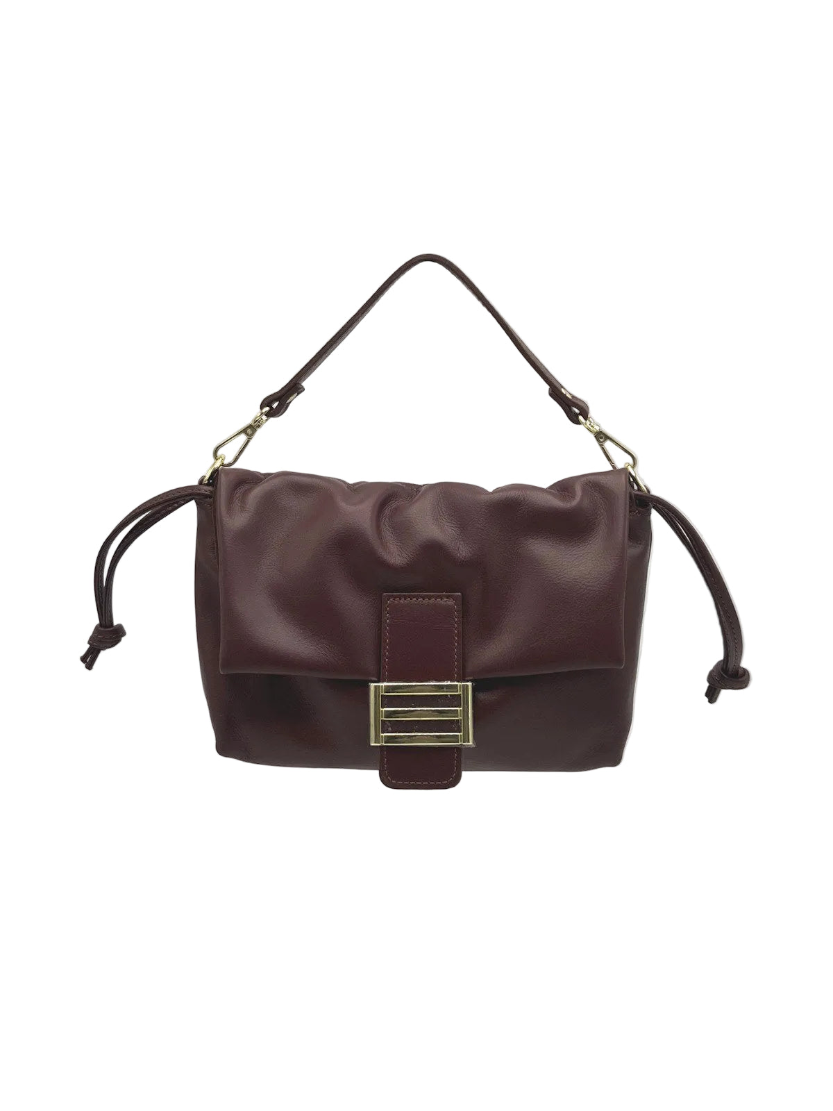 Genuine Leather Shoulder Bag with 2 straps, Made in Italy, art. 112778