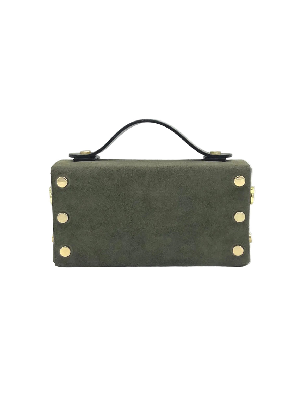 Suede leather mini clutch bag with chain, Made in Italy, art. 112629