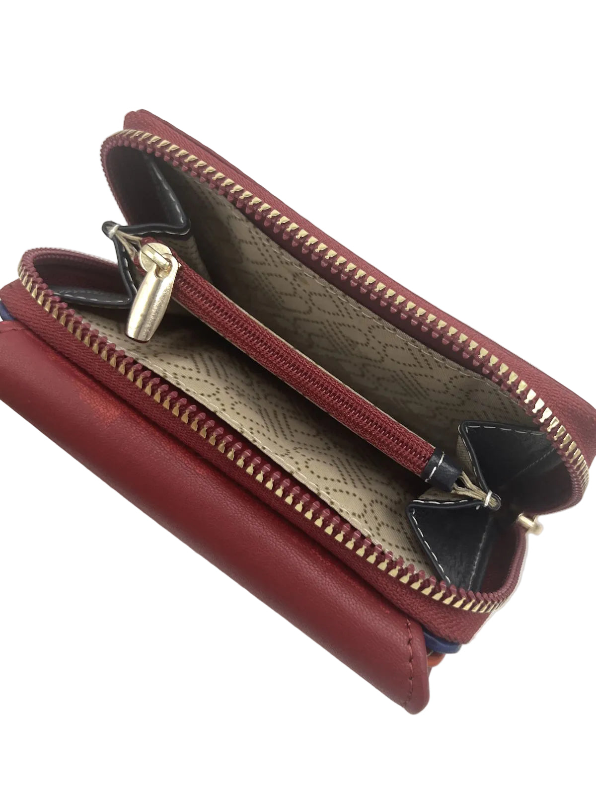 Women's Genuine Leather Wallet – Soft Bifold Purse with Rainbow Multicolor Interior, Art.LB26764-32