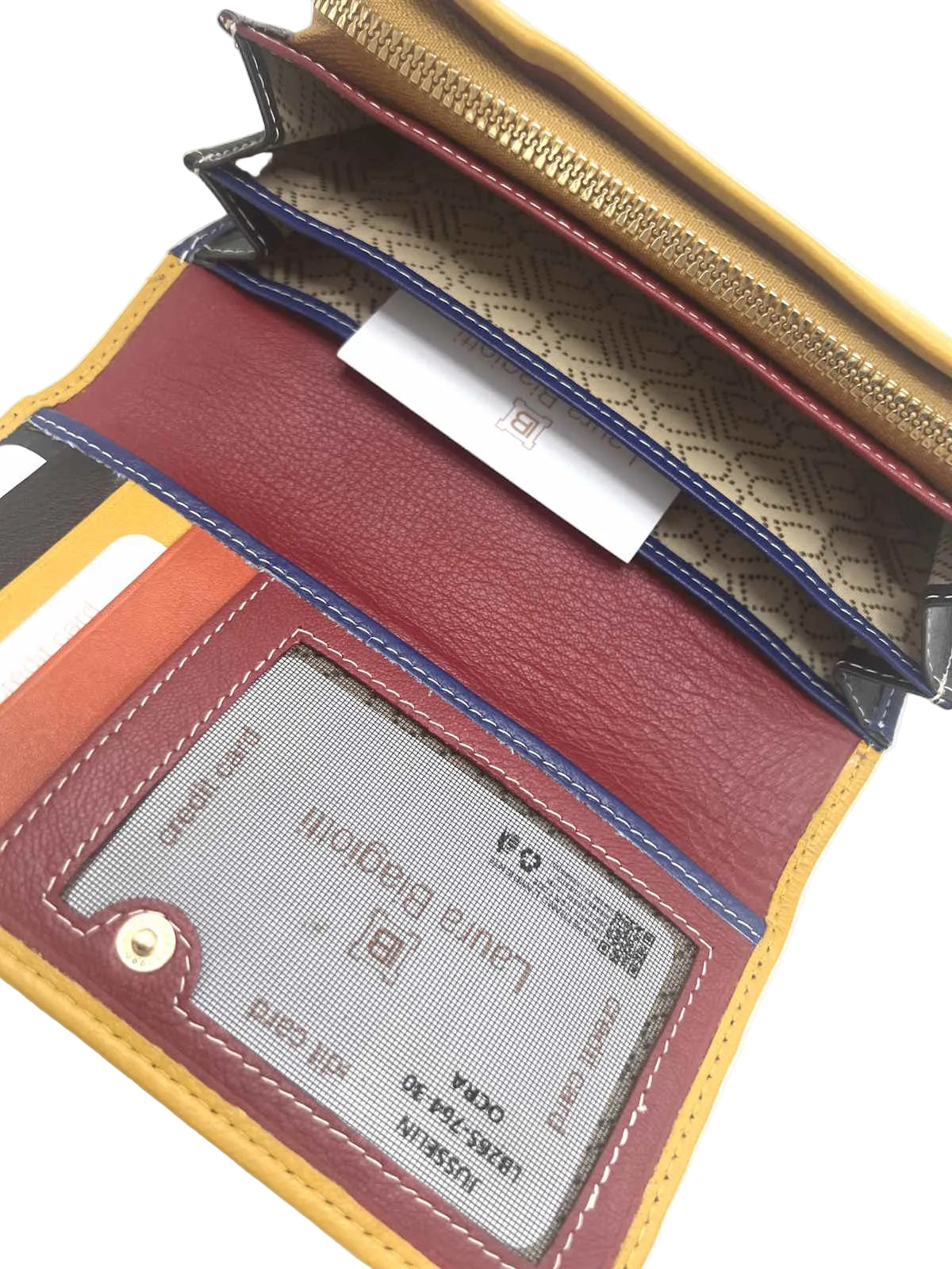 Women's Genuine Leather Wallet – Soft Long Purse with Rainbow Multicolor Interior, Art. LB26764-30
