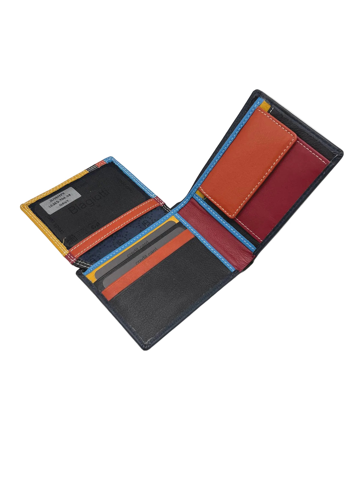 Men's Genuine Leather Wallet – Small Bifold Wallet with Rainbow Multicolor Interior, Art. LB26764-44