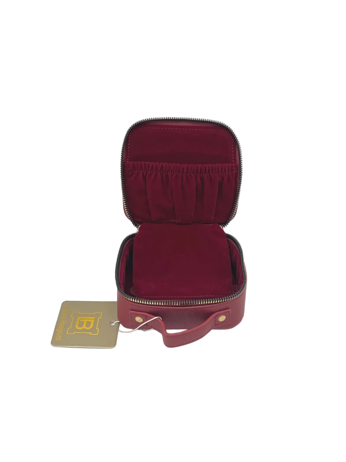Women's Synthetic Leather Large Capacity Travel Jewelry Case with Handle & Zip Pouch, Art. LB24291-3