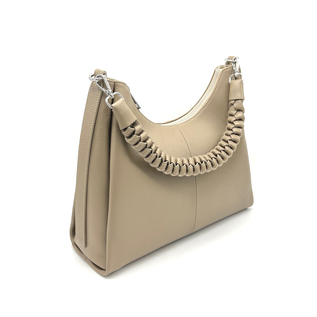 Genuine leather shoulder bag with strap, Made in Italy, art. 112648