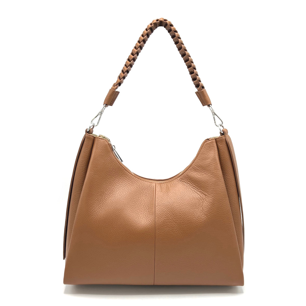 Genuine leather shoulder bag with strap, Made in Italy, art. 112648
