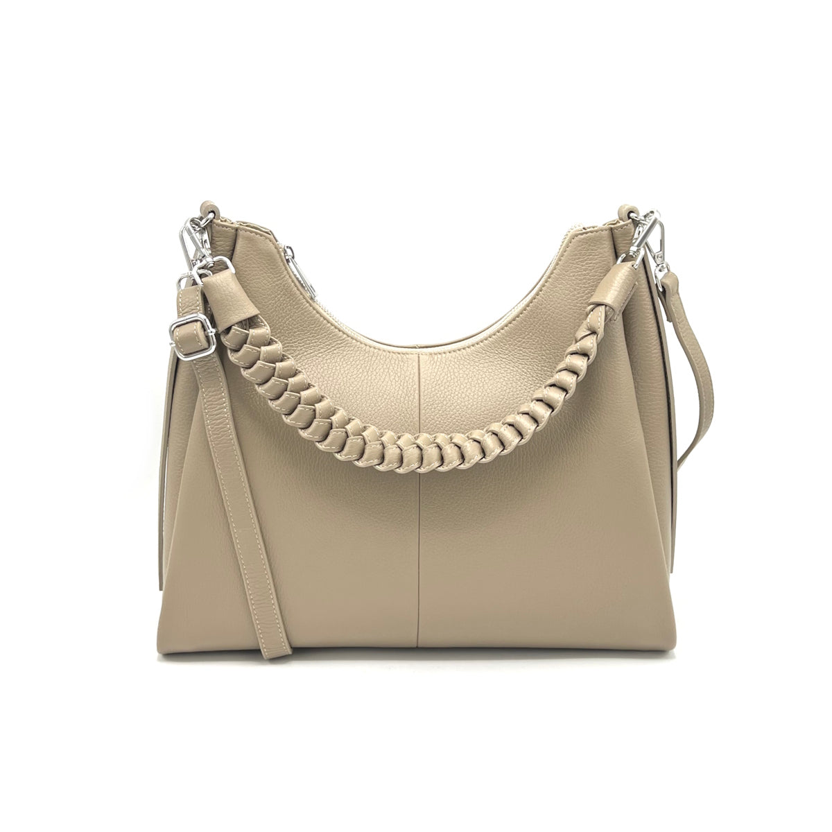 Genuine leather shoulder bag with strap, Made in Italy, art. 112648