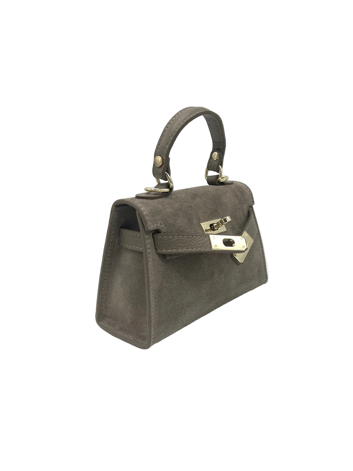 Suede and Genuine Leather Shoulder Bag, Made in Italy, art. 112781