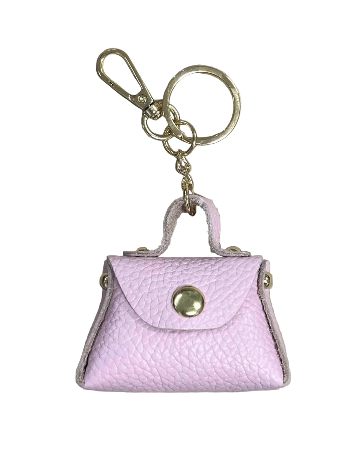 Detachable Genuine Leather Tiny Tote Coin Pouch Keychain, art. PO06