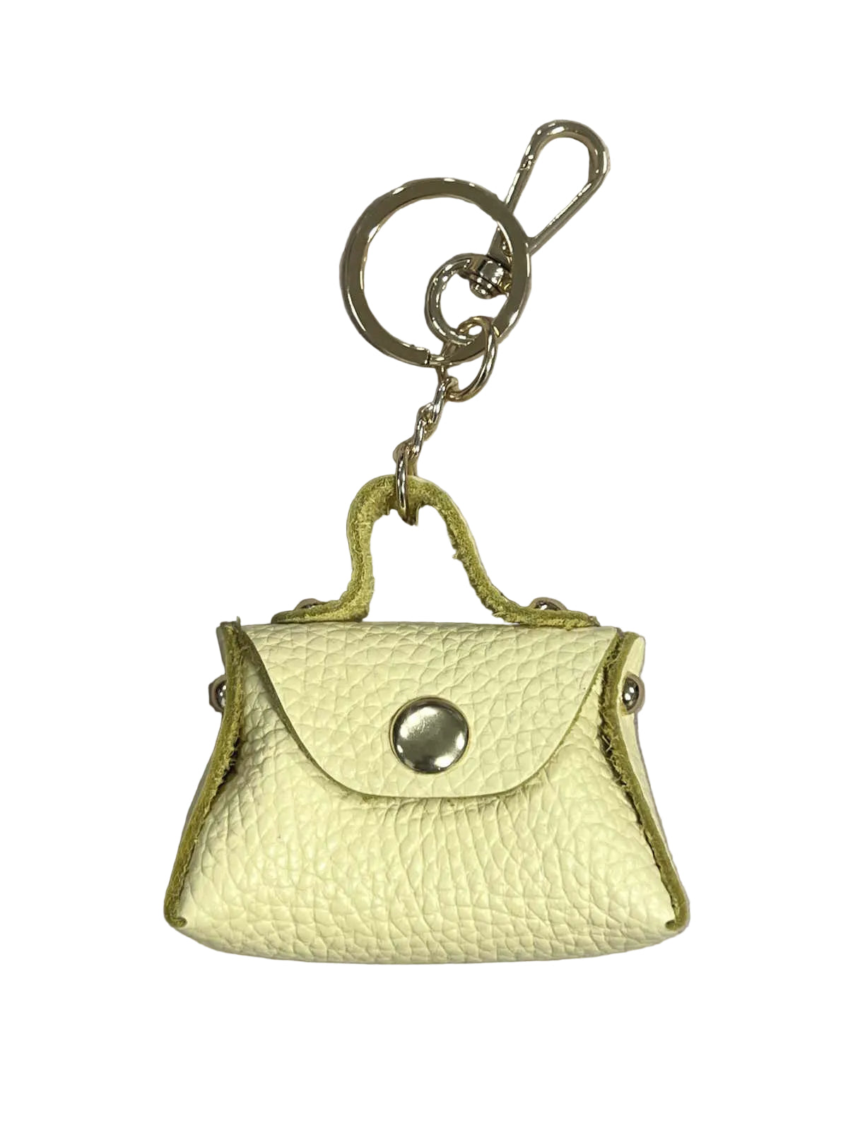 Detachable Genuine Leather Tiny Tote Coin Pouch Keychain, art. PO06